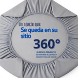 Juego de Sábanas Gris para Colchón Sencillo 100 X 190 Cm Fondo Entero Con Elastico para la Sábana