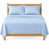 Juego de Sábanas Azul Celeste para Colchón Semidoble 120 X 190 Cm Fondo Entero Con Elastico para la Sábana