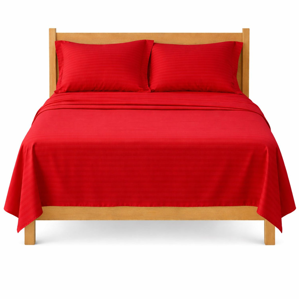 Juego de Sábanas Rojo para Colchón Semidoble 120 X 190 Cm Fondo Entero Con Elastico para la Sábana