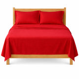 Juego de Sábanas Rojo para Colchón Semidoble 120 X 190 Cm Fondo Entero Con Elastico para la Sábana
