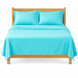 Juego de Sábanas Turquesa para Colchón Semidoble 120 X 190 Cm Fondo Entero Con Elastico para la Sábana