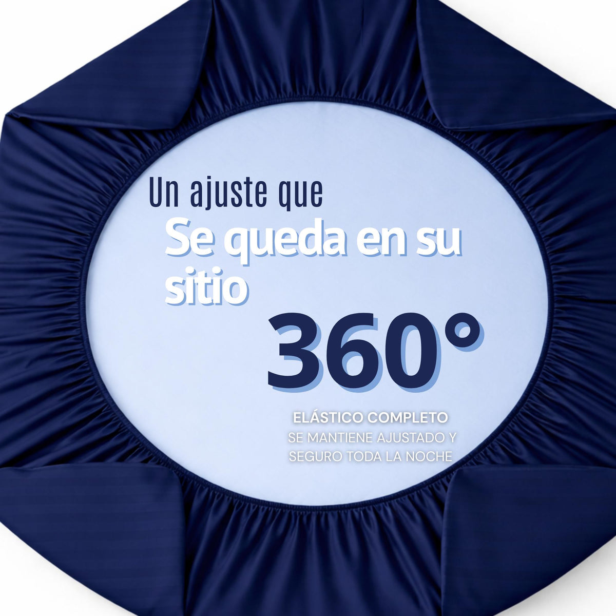 Juego de Sábanas Azul para Colchón Doble 140 X 190 Cm Fondo Entero Con Elastico para la Sábana