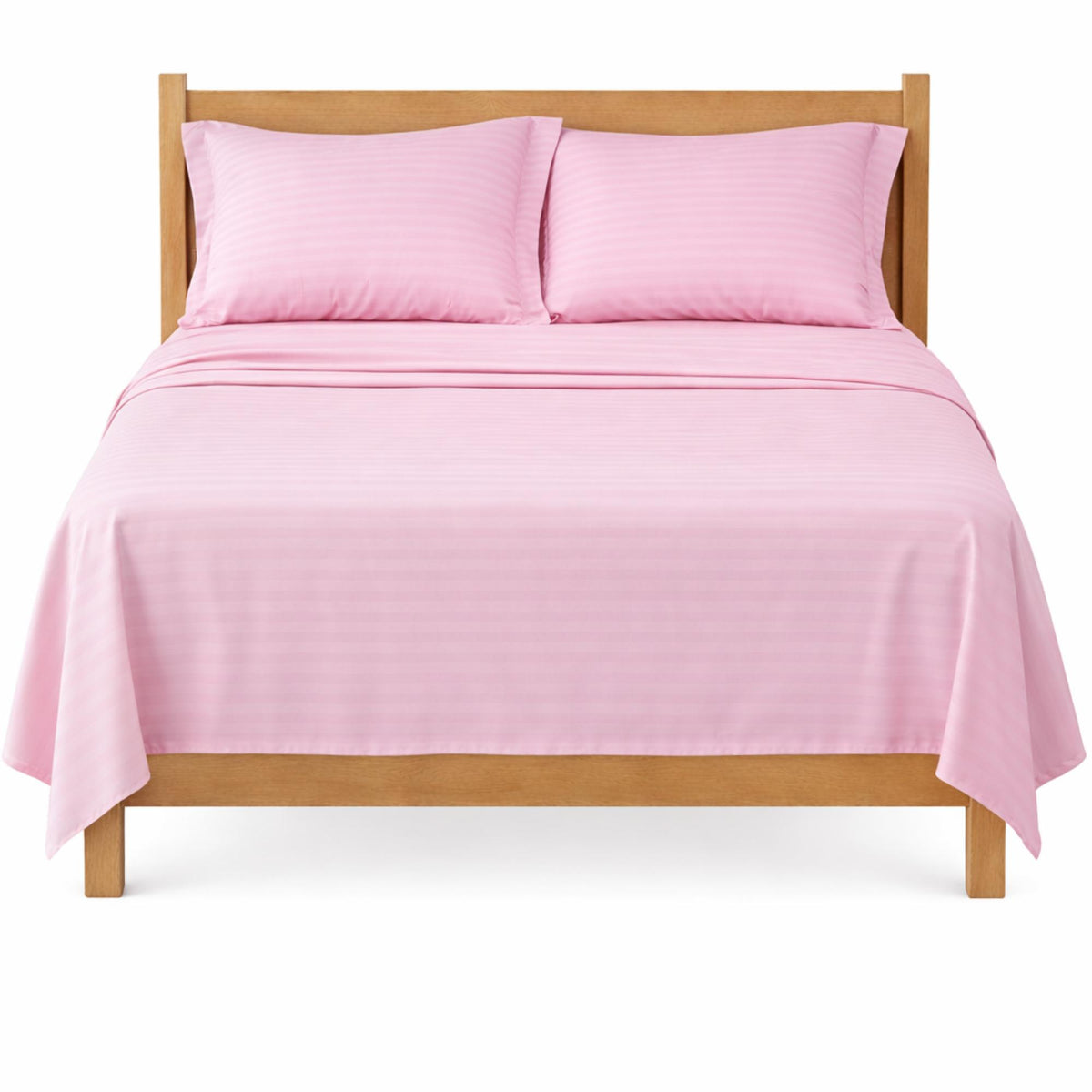 Juego de Sábanas Rosado para Colchón Queen 160 X 190 Cm Fondo Entero Con Elastico para la Sábana