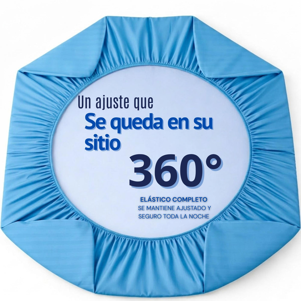 Juego de Sábanas Azul Celeste para Colchón King 200 X 200 Cm Fondo Entero Con Elastico para la Sábana