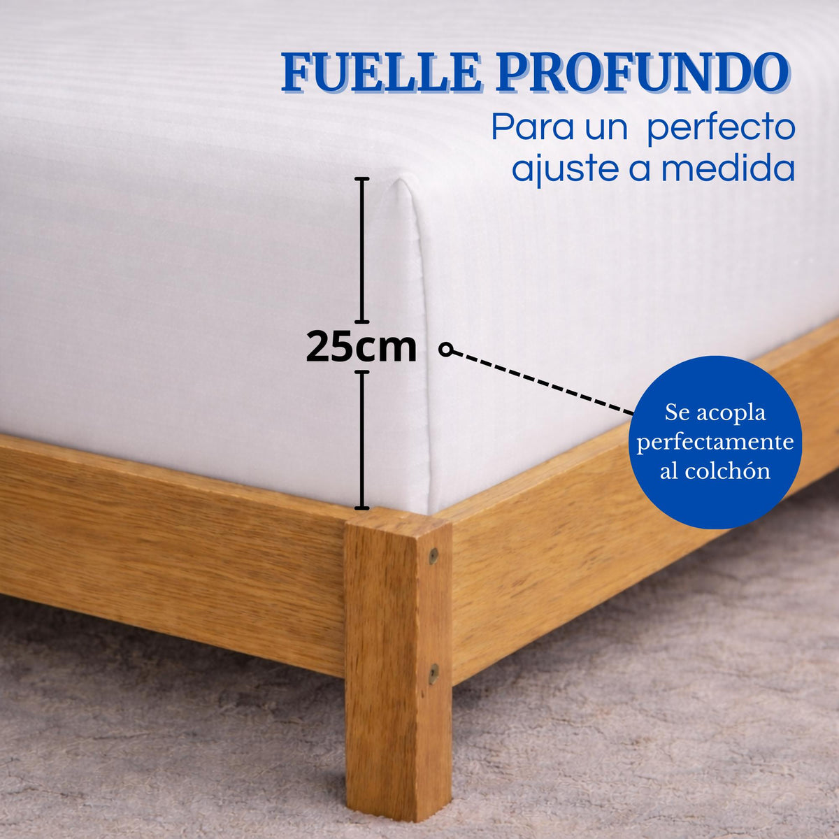 Juego de Sábanas Blanco para Colchón King 200 X 200 Cm Fondo Entero Con Elastico para la Sábana