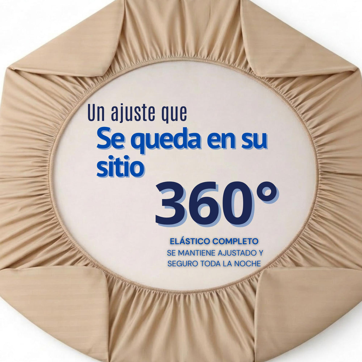 Juego de Sábanas Beige para Colchón King 200 X 200 Cm Fondo Entero Con Elastico para la Sábana
