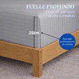 Juego de Sábanas Gris para Colchón King 200 X 200 Cm Fondo Entero Con Elastico para la Sábana