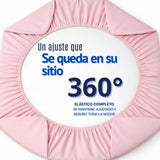 Juego de Sábanas Rosado para Colchón King 200 X 200 Cm Fondo Entero Con Elastico para la Sábana
