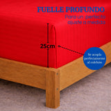 Juego de Sábanas Rojo para Colchón King 200 X 200 Cm Fondo Entero Con Elastico para la Sábana