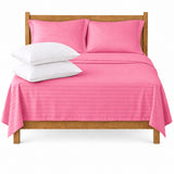 Combo Juego de Sábanas y Almohada Rosado para Colchón Semidoble 120 X 190 Cm Fondo Entero Con Elastico para la Sábana