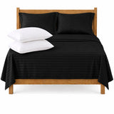 Combo Juego de Sábanas y Almohada Negro para Colchón King 200 X 200 Cm Fondo Entero Con Elastico para la Sábana