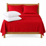 Combo Juego de Sábanas y Almohada Rojo para Colchón King 200 X 200 Cm Fondo Entero Con Elastico para la Sábana