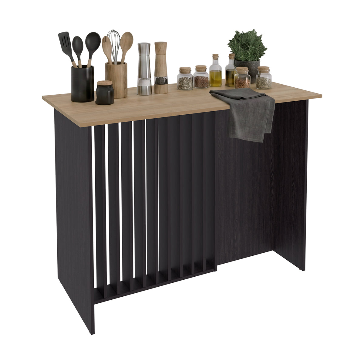 Isla de Cocina Alé Wengue Fresno 120x90cm Moderno