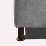 Base Cama Toledo Gris 144x34cm para Colchón Doble 140 X 190 Cm sin Colchón y con Patas