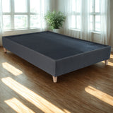 Base Cama Toledo Gris Oscuro 144x34cm para Colchón Doble 140 X 190 Cm sin Colchón y con Patas