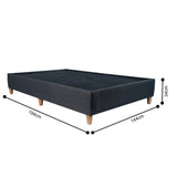 Base Cama Toledo Gris Oscuro 144x34cm para Colchón Doble 140 X 190 Cm sin Colchón y con Patas