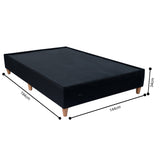 Base Cama Toledo Negro 144x34cm para Colchón Doble 140 X 190 Cm sin Colchón y con Patas