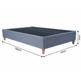 Base Cama Toledo Plata 144x34cm para Colchón Doble 140 X 190 Cm sin Colchón y con Patas
