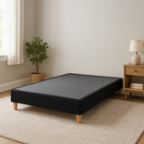 Base Cama Toledo Negro 124x34cm para Colchón Semidoble 120 X 190 Cm sin Colchón y con Patas