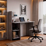 Escritorio Vilna Gris 120x120.6cm con Organizador de Libros sin Cajones
