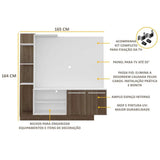 Panel de TV Braga Blanco 191x108cm para TV Hasta 55" Pulgadas con Cinco Compartimientos y con Ranura para Cables