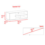 Rack de TV Noah Gales y Blanco 120x44cm para TV Hasta 55" Pulgadas con Tres Compartimientos y con Ranura para Cables