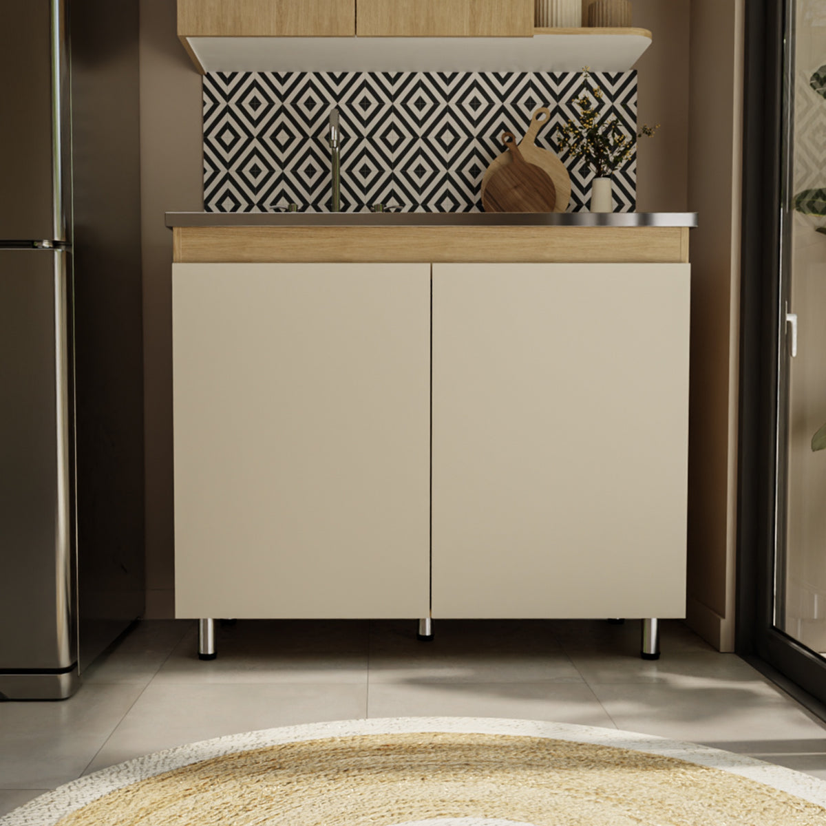 Mueble Inferior de Cocina Natura Rovere 100x87cm