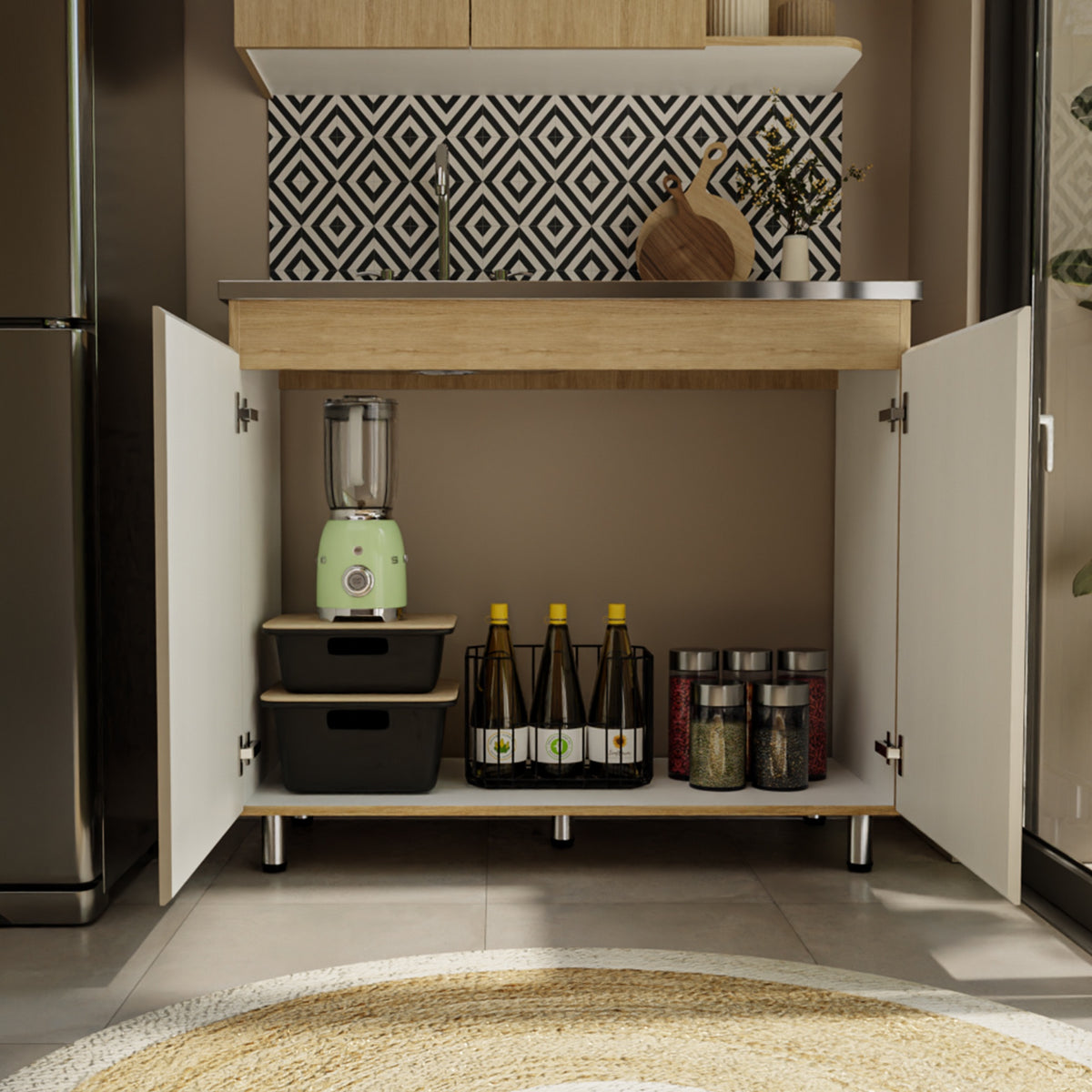 Mueble Inferior de Cocina Natura Rovere 100x87cm