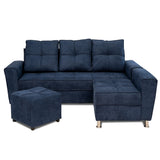 Sala Barcelona Azul 75x82cm de Cinco Puestos Modular con Apoya Brazos