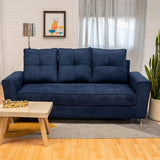 Sala Barcelona Azul 75x82cm de Cinco Puestos Modular con Apoya Brazos