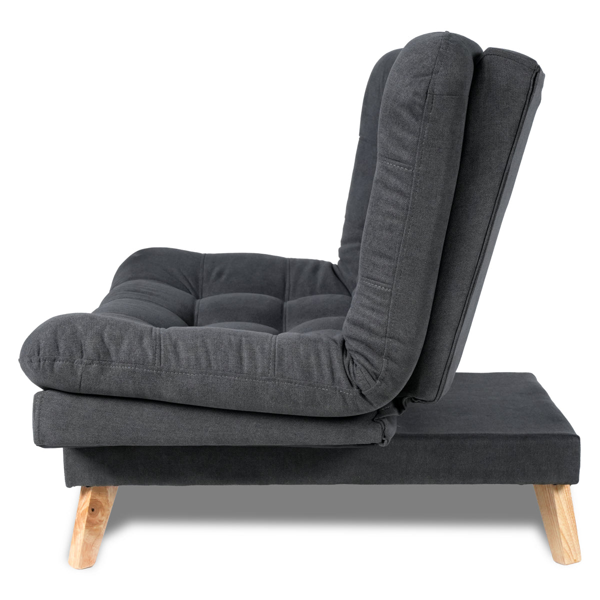 Sofacama Valencia Gris 115x93cm de Dos Puestos Reclinable sin Apoya Brazos