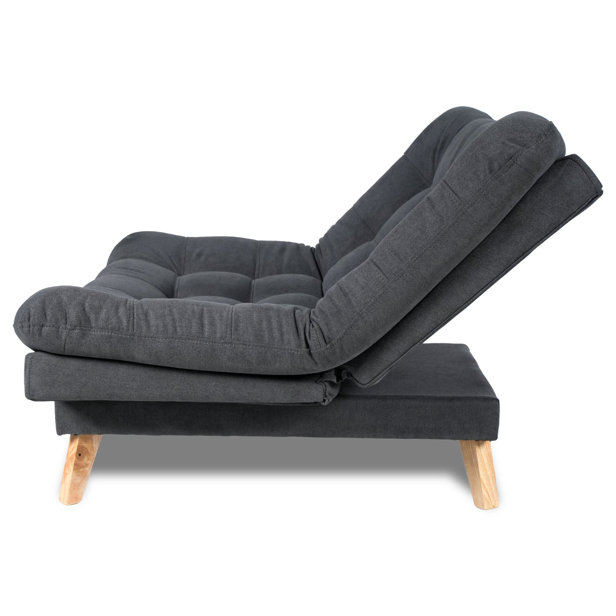Sofacama Valencia Gris 115x93cm de Dos Puestos Reclinable sin Apoya Brazos