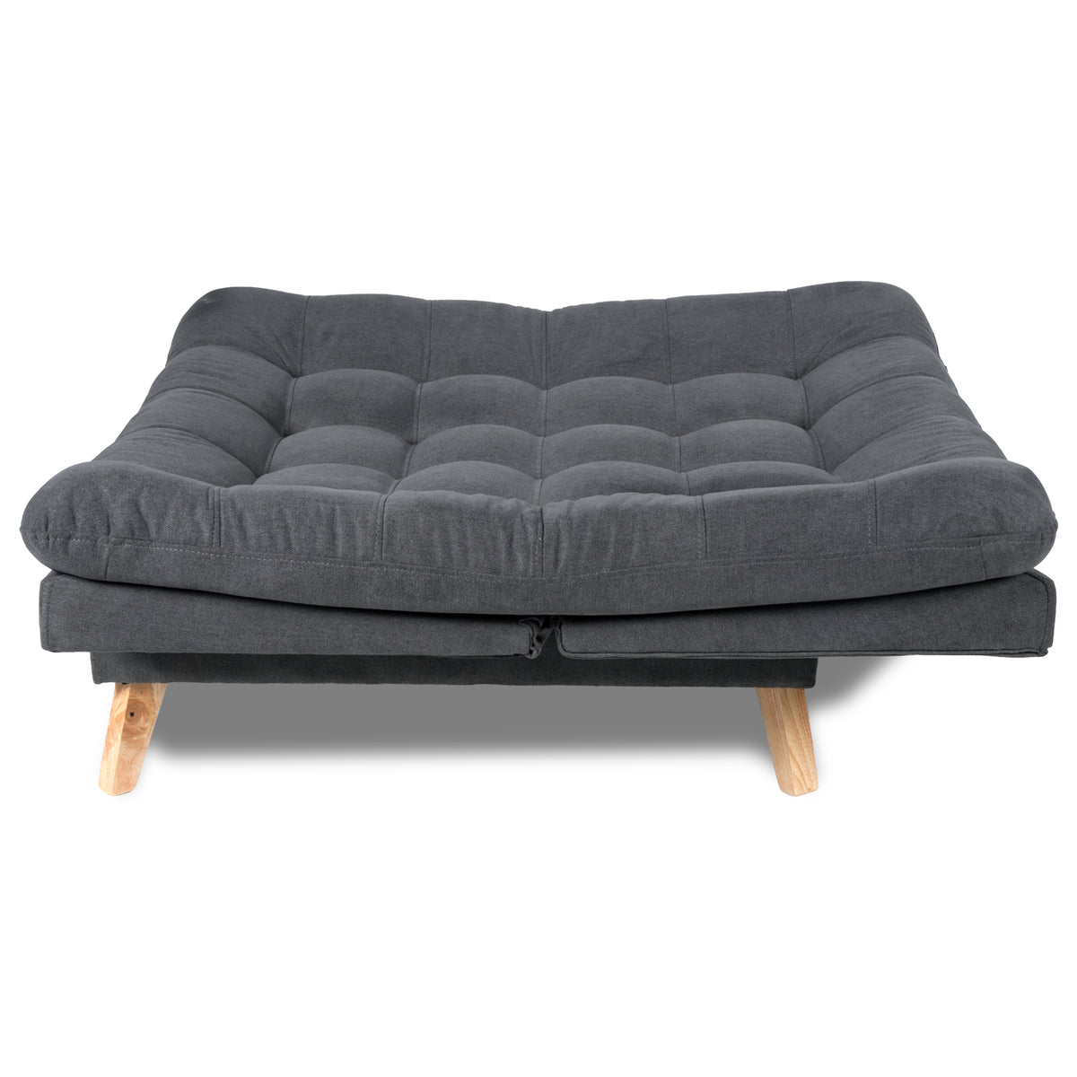 Sofacama Valencia Gris 115x93cm de Dos Puestos Reclinable sin Apoya Brazos