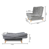 Sofacama Valencia Plata 115x93cm de Dos Puestos Reclinable sin Apoya Brazos