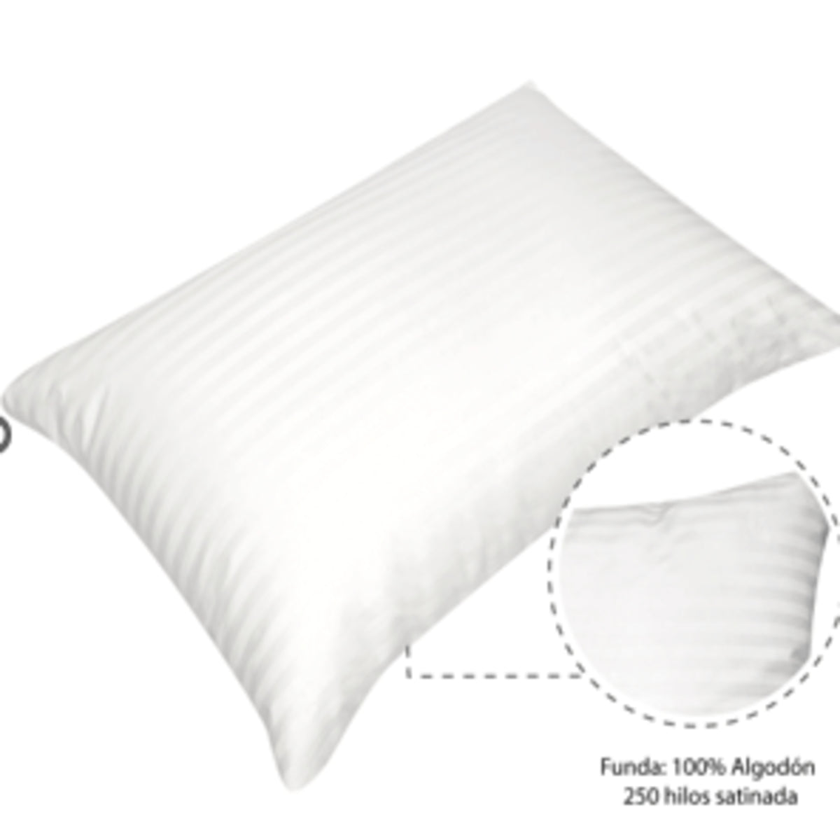 Almohada Satin Blanco y Gris 50x70cm Suave Hipoalergénico