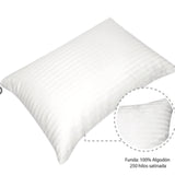 Almohada Satin Blanco y Gris 50x70cm Suave Hipoalergénico
