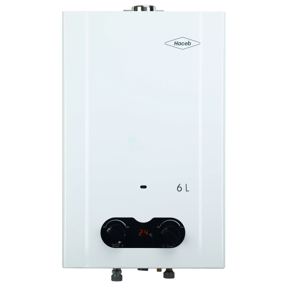 Calentador de Agua Haceb Blanco 32.2x55.5cm De Paso Tiro Forzado de 6 Litros