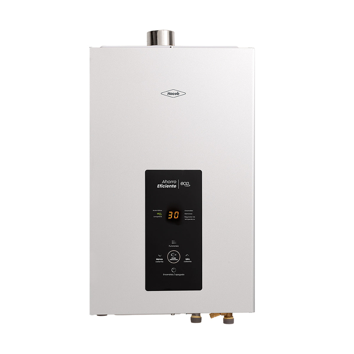 Calentador de Agua Haceb Modulante Blanco 34.5x63cm De Paso Tiro Forzado de 15 Litros
