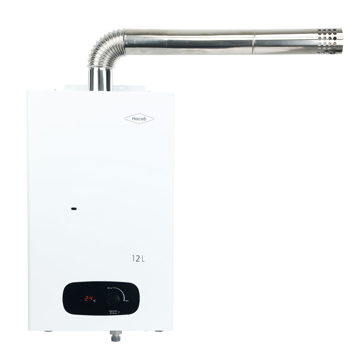 Calentador de Agua Haceb Blanco 34.5x63.3cm De Paso Tiro Forzado de 12 Litros