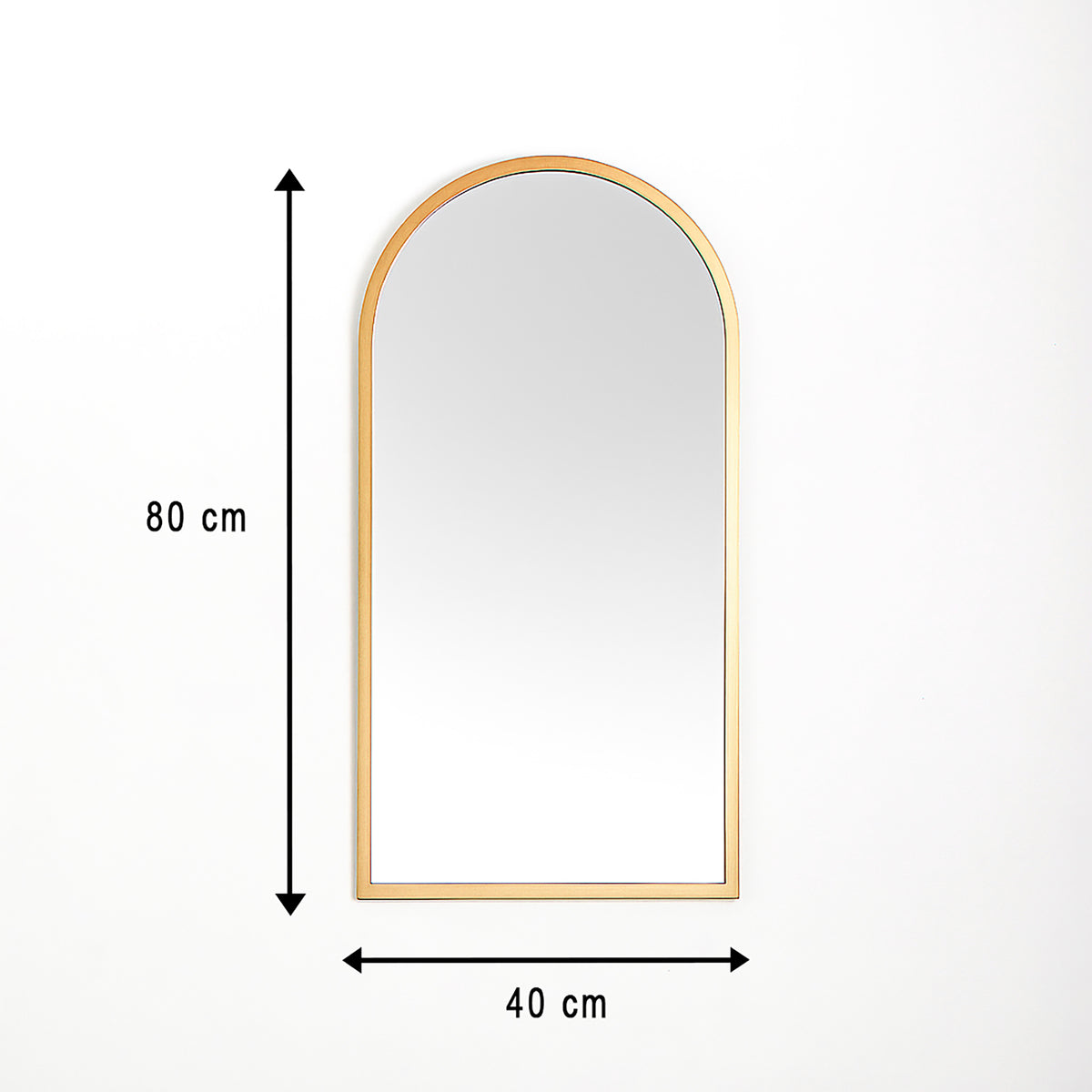 Espejo de Pared Dorado 40x80cm Arco Superior con Marco en Madera