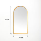 Espejo de Pared Dorado 40x80cm Arco Superior con Marco en Madera