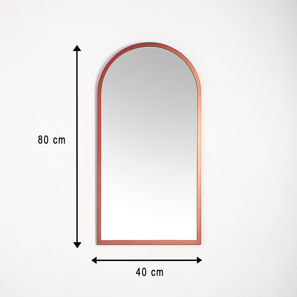 Espejo de Pared Oro Rosa 40x80cm Arco Superior con Marco en Madera