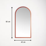 Espejo de Pared Oro Rosa 40x80cm Arco Superior con Marco en Madera