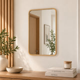 Espejo de Pared Lisboa Dorado 40x60cm Rectangular con Marco en Madera