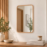 Espejo de Pared Lisboa Oro Rosa 40x60cm Rectangular con Marco en Madera