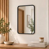 Espejo de Pared Lisboa Negro 40x60cm Rectangular con Marco en Madera