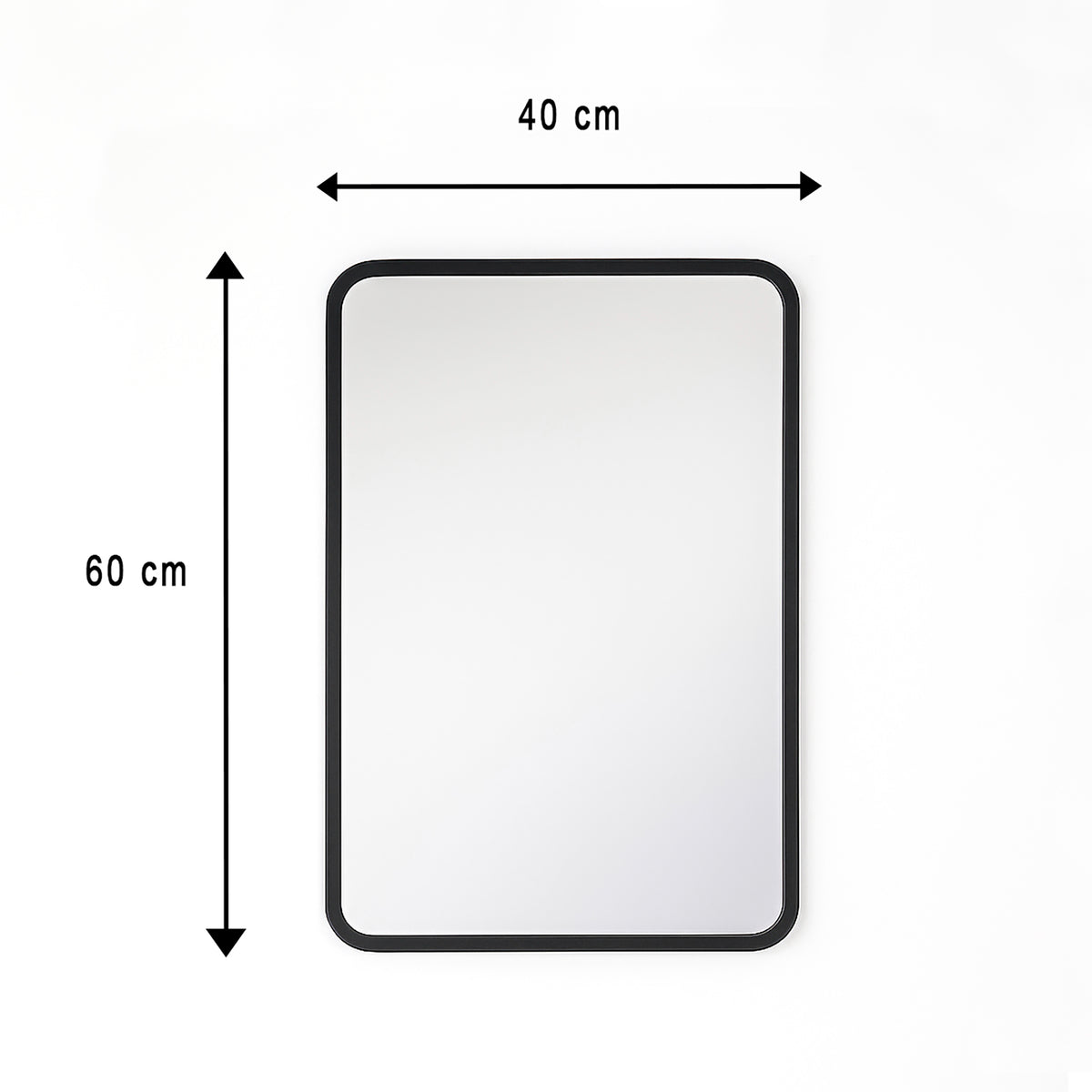 Espejo de Pared Lisboa Negro 40x60cm Rectangular con Marco en Madera