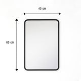 Espejo de Pared Lisboa Negro 40x60cm Rectangular con Marco en Madera