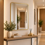 Espejo de Pared Lisboa Dorado 70x90cm Rectangular con Marco en Madera