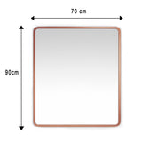 Espejo de Pared Lisboa Oro Rosa 70x90cm Rectangular con Marco en Madera